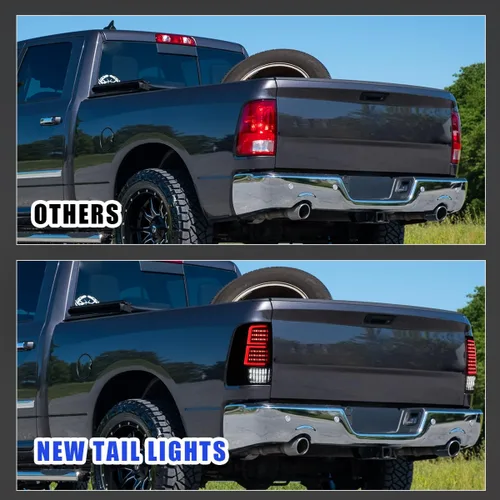 Vista 4 de Nixon Offroad Conjunto de luces traseras LED para Dodge Ram 1500/2500/3500 2009-2018 con modelo de luces traseras halógenas de fábrica, luces