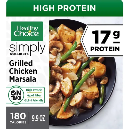 Vista 7 de Healthy Choice Simply Steamers Alfredo de pollo a la parrilla y brócoli, conveniente comida para microondas hecha sin conservantes, comida