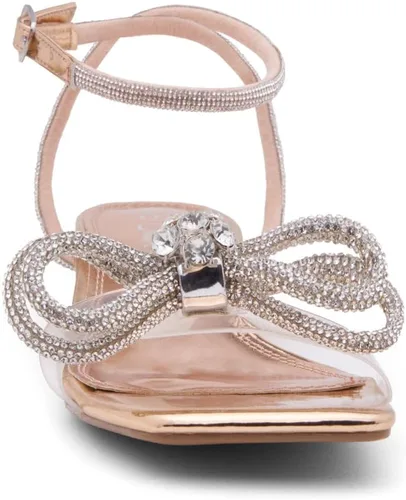 Vista 2 de Shoe Land SL-Melinda - Sandalias de tacón bajo para mujer, con puntera abierta, correa al tobillo, sandalias clásicas de tacón corto grueso