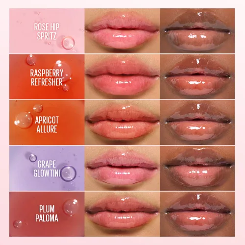 Vista 8 de Kaja Juicy Glass - Aceite para rellenar los labios 01 Rose Hip Spritz Hidratante, se siente voluminoso y ligero con aceite de frutas de árbol