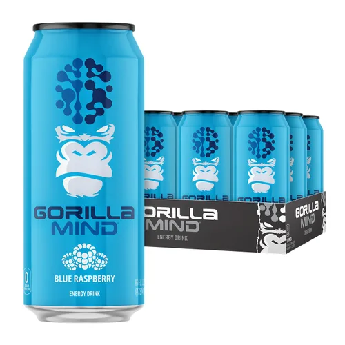 Gorilla Mind Bebida energética | Energía inigualable · Enfoque amplificado | N-acetil-L-tirosina, alfa-GPC, 200 mg de cafeína, uridina, azafrán | 0