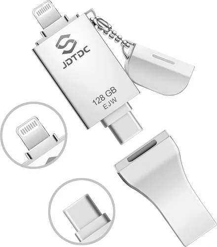 Vista 8 de Palo de fotos genuino de 128 GB con certificación MFi de Apple para iPhone 17/16/15/14-3 en 1 USB C Flash Drive y Memory Stick - Almacenamiento