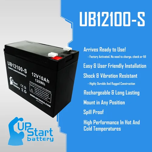 Vista 2 de Paquete de 3 baterías de repuesto para baterías B & B BP10-12 – Reemplazo UB12100-S - Batería de plomo ácido sellada universal