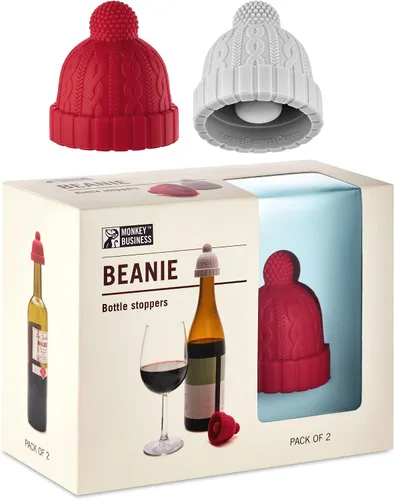 Vista 11 de Tapón decorativo de botella de silicona con forma de gorro en caja de regalo, juego de dos, tapón novedoso, conservador de bebidas y vino, tapones