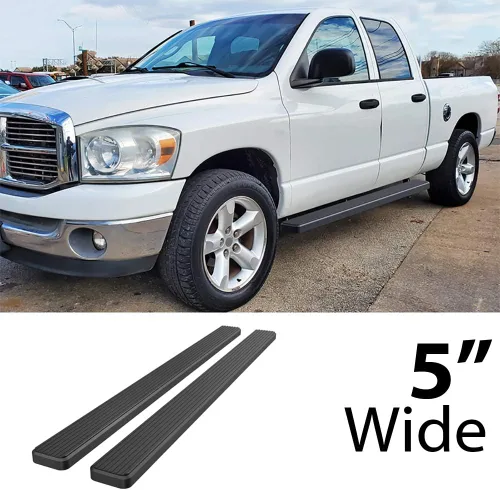 Vista 2 de iBoard placas todoterreno para 2002-2008 Dodge Ram 1500 2003-2009 Ram 2500/3500 cabina cuádruple, Negro