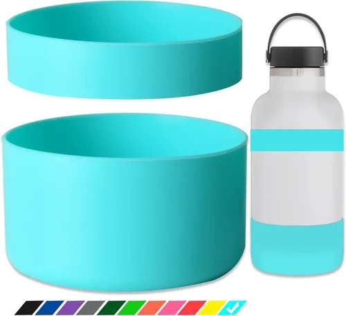 Vista 12 de Greant Funda protectora doble para botella de agua compatible con Hydro Flask, funda flexible de silicona compatible con funda Hydroflask, funda