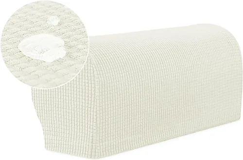 Vista 14 de 1 par de fundas elásticas para reposabrazos de sofá, fundas lavables para sillón, extraíbles a prueba de polvo, protector de sofá para brazos, Negro
