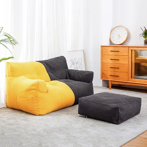 Vista 12 de Sofa Lazy Sack - Funda para puf con funda para reposapiés y funda de almohada cómoda (no contiene relleno), sofá gigante para dos personas