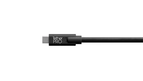 Vista 4 de Tether Tools TetherPro - Cable USB 3.0 USB-C para transferencia rápida y conexión entre cámara y computadora Negro no reflectante 15 pies