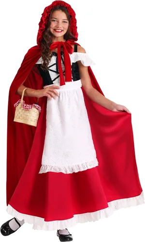 Vista 2 de Disfraz de capucha roja de lujo para niñas, traje de capucha roja para niños