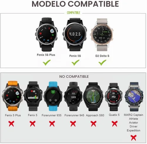 Vista 7 de ANCOOL - Correa para Garmin Fenix 5S, de ajuste fácil, de silicona suave de 20 mm de ancho, correa de reloj para Fenix 5S, #2-Negro