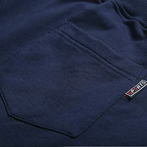 Vista 6 de Pantalones cortos casuales de verano de algodón de ajuste clásico con cintura elástica y bolsillos con cremallera
