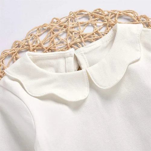 Vista 4 de MODNTOGA Camisa básica de manga larga para niños y niñas, 3 colores sólidos, cuello de muñeca