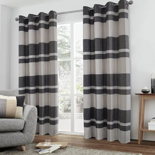 Vista 12 de always4u - Cortinas de cuadros beige con ojales, aspecto de lana, modernas para sala de estar y dormitorio, decoración del hogar, cortinas a