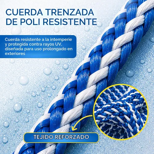 Vista 5 de FibroPool Cuerda de seguridad para piscina de 100 pies - 33 flotadores