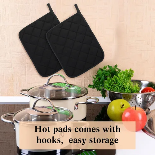 Vista 6 de Hoolerry 20 Piezas Agarraderas para Ollas con Bolsillo Sublimación 7x9'' Algodón Agarraderas para Ollas de Horno al Por Mayor con Lazos para Colgar