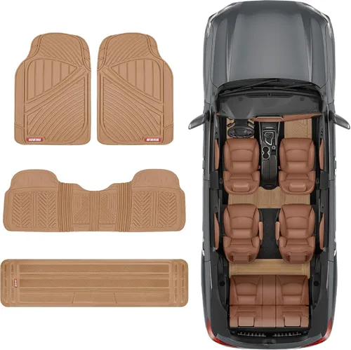 Vista 2 de Tapetes de goma FlexTough de 3 hileras, Beige