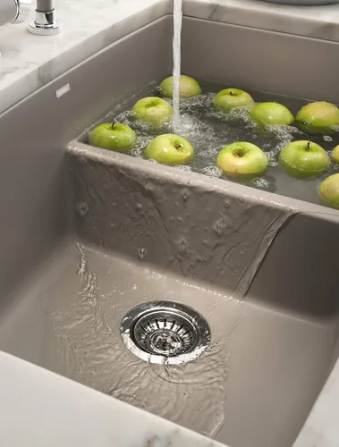 Vista 2 de Fregadero Blanco Performa Silgranit II Cascada., 441315 Trufa