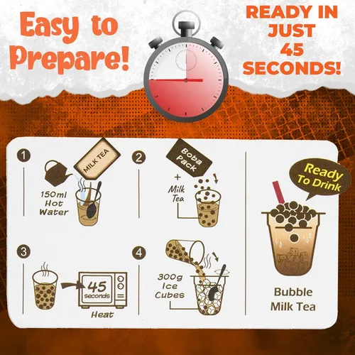Vista 3 de Fusion Select Juego de 5 paquetes de té de burbujas de taro, mango, melaza, fresa con perlas de tapioca extra ricas, pajitas