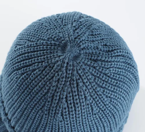 Vista 5 de Home Prefer - Gorro de invierno para hombre de punto grueso con visera, gorro tipo newsboy