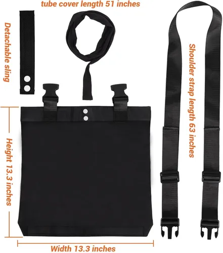 Vista 2 de Funda para bolsa de drenaje de orina para bolsas de catéter - Funda impermeable para bolsa de catéter Foley con correa para el hombro - Soporte