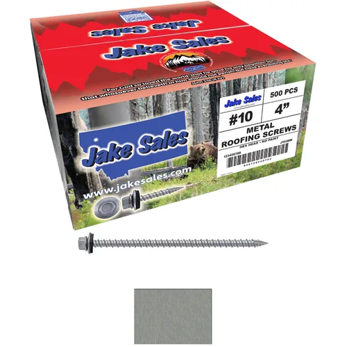 Vista 165 de Tornillos para techos de metal gris ABC 10 x 1 - Cabezal hexagonal - Arandela EPDM - Arandela de arranque automático/roscado - 1 bolsa - 250
