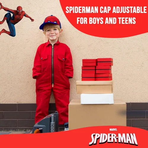 Vista 3 de Marvel Spiderman Hat for Boys, Breathable Spiderman Baseball Cap for Toddlers, Boys Ages 3-9