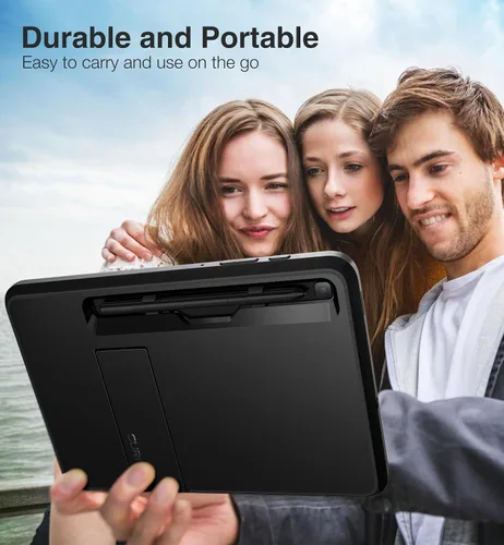 Vista 5 de SURITCH Funda resistente para Samsung Galaxy Tab S6 lite de 10.4 pulgadas 2024/2022/2020, protector de pantalla integrado de cuerpo completo, Grafito