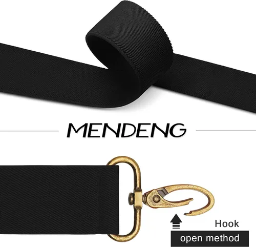 Vista 3 de MENDENG Tirantes para hombre ganchos giratorios de alta resistencia soporte ajustable retro con espalda en X