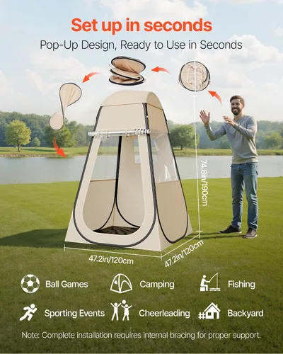 Vista 2 de VEVOR Pop up Sports Tent, 8 Sizes Optional Clear Bubble Tent for 1-6 Person, Waterproof Outdoor Pod with Floor Mat & Top Cover, Garden Igloo Dome