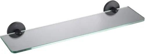 Vista 4 de Blossom Estante de vidrio templado de latón macizo Accesorios de baño Rectangular Ducha Almacenamiento de pared Cepillo de montaje en pared Níquel