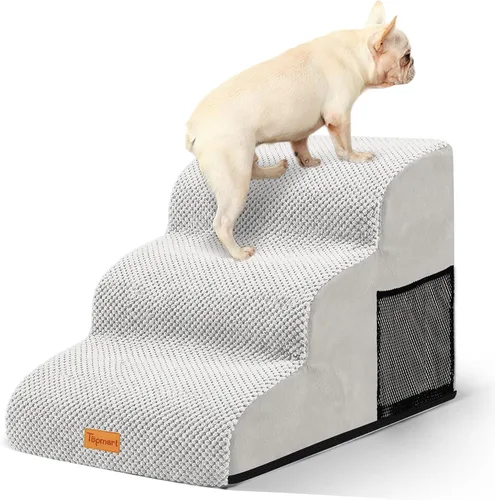 Vista 18 de 2-Step Dog Stairs for Small Dogs, Non-Slip Foam Pet Steps for Low Couch Bed Negro