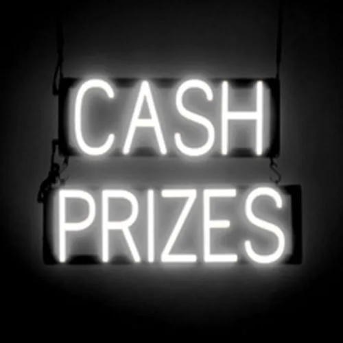 Vista 28 de SpellBrite Letrero de WIN CASH para empresas Ranuras y letreros relacionados con juegos con aspecto de neón, luz LED azul 17.5 x 15.0 pulgadas
