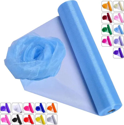 Vista 11 de Tela de Organza de Cristal Tul - 16" por 50 Yardas Tela Transparente para Decoración de Fiestas de Boda Despedida de Soltera Tutú Rollo de Malla