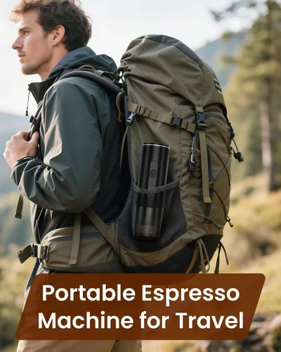 Vista 7 de Portable Espresso Maker, Electric Espresso Machine for Travel, Camping, Rechargeable USB-C Mini Coffee Maker for NS Capsule Pods and Ground Coffee