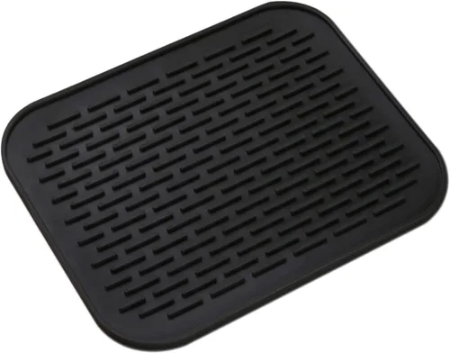 Vista 8 de Tapete pequeño para secar platos, tapetes de silicona para encimera de cocina, 11.5 x 9.1 pulgadas, para estante sobre el fregadero, ollas