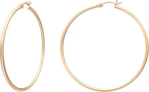 Vista 10 de Aretes de aro de oro para mujer chapados en oro real de 14 quilates con poste de plata de ley 925 Dorado