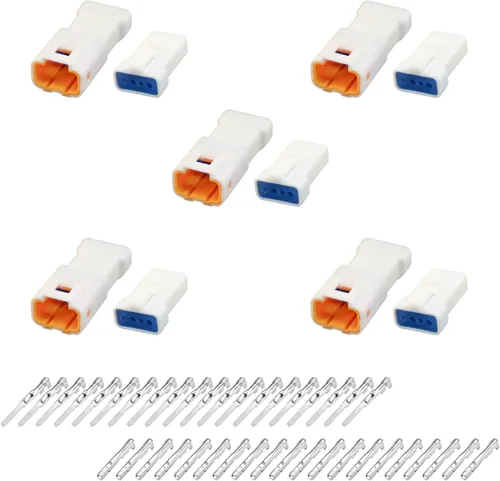Vista 8 de MUYI 5 Kits 2 Pin Way JST Conector Impermeable 26-22 AWG Zócalo Eléctrico 0.13~0.33mm² Conectores de Cable a Cable 2.0mm Serie JWPF-VSLE Conectores