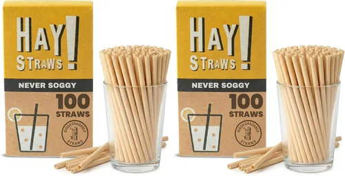 Vista 9 de HAY! Straws Pajitas regulares de 7.75 pulgadas 3000 unidades 100% biodegradables y compostables Duraderas, no se empañan, sin gluten