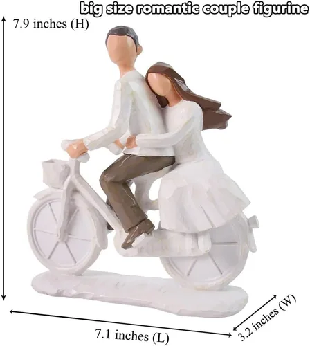 Vista 8 de jinhuoba - Figuras románticas para parejas, estatua de escultura de amor juntos pintada a mano, el mejor regalo de matrimonio de boda, regalo