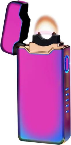 Vista 19 de SKRFIRE Encendedor eléctrico resistente al viento recargable – Diseño de arco de plasma, carga USB, linterna multimodo e indicador de batería