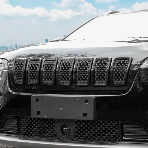 Vista 5 de JeCar Insertos de Parrilla ABS Kit de Moldura de Cubierta de Rejilla Compatible con Jeep Cherokee 2019-2021 KL, Negro