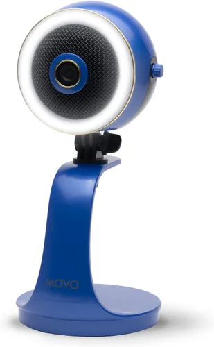 Vista 9 de Movo WebMic HD Pro - Cámara web todo en uno con micrófono y anillo de luz, cámara HD de 1080p, micrófono de condensador cardioide profesional