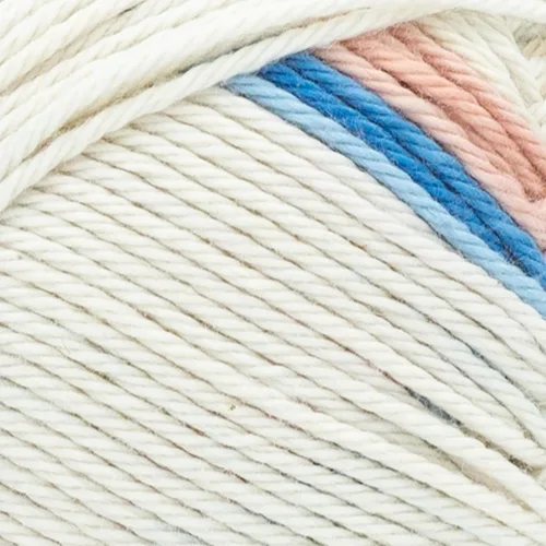 Vista 2 de Lion Brand Yarn Estampados DK de algodón 24/7, hilo para tejer, ganchillo y manualidades, azul, paquete de 1 Cotton Yarn for Knitting, Crochet