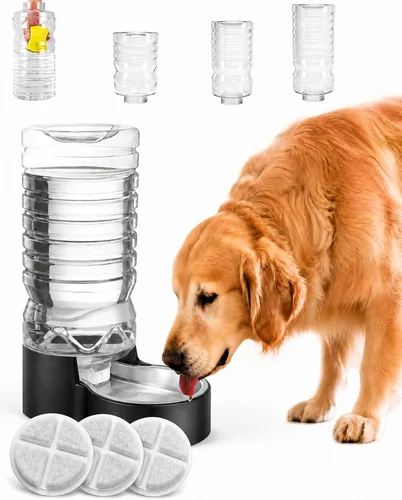 Vista 19 de Heouvo Dispensador de agua para gatos con gravedad de 1.3 galones