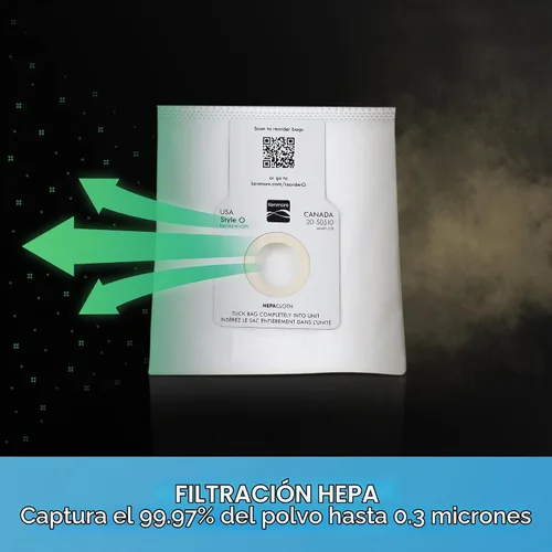 Vista 5 de Kenmore 53293 Bolsas de vacío HEPA tipo O para aspiradoras verticales, paquete de 2