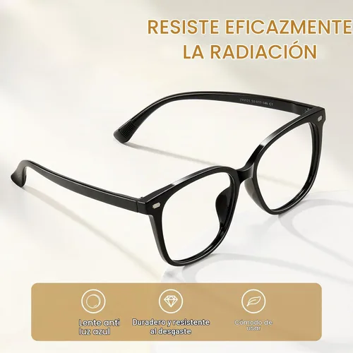 Vista 3 de Lentes de gran tamaño con bloqueo de luz azul para mujer, lectura en computadora, antirreflejos, reducen la fatiga ocular