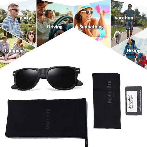 Vista 6 de Joopin Square Sunglasses Polarized UV400 Designer Sun Glasses Men Women