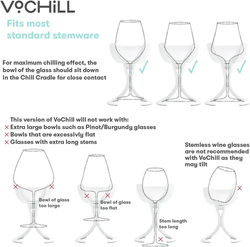 Vista 5 de VoChill Enfriador de copas de vino con tallo Fabricado en Estados Unidos Herramienta de vino radicalmente genial – mantiene el vino