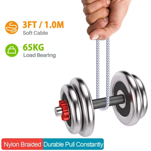 Vista 6 de Cable USB C a USB C, cargador tipo C, cable de carga rápida de 60 W, 3 pies, paquete de 3 Nylon Braided Data Sync SCSI Cable for iPhone 18 Pro